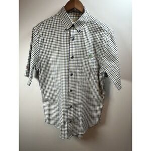 Cabela's Outfitters Shirt M Plaid Pioneer DuPont‎ Embroidered Ag Farmwear